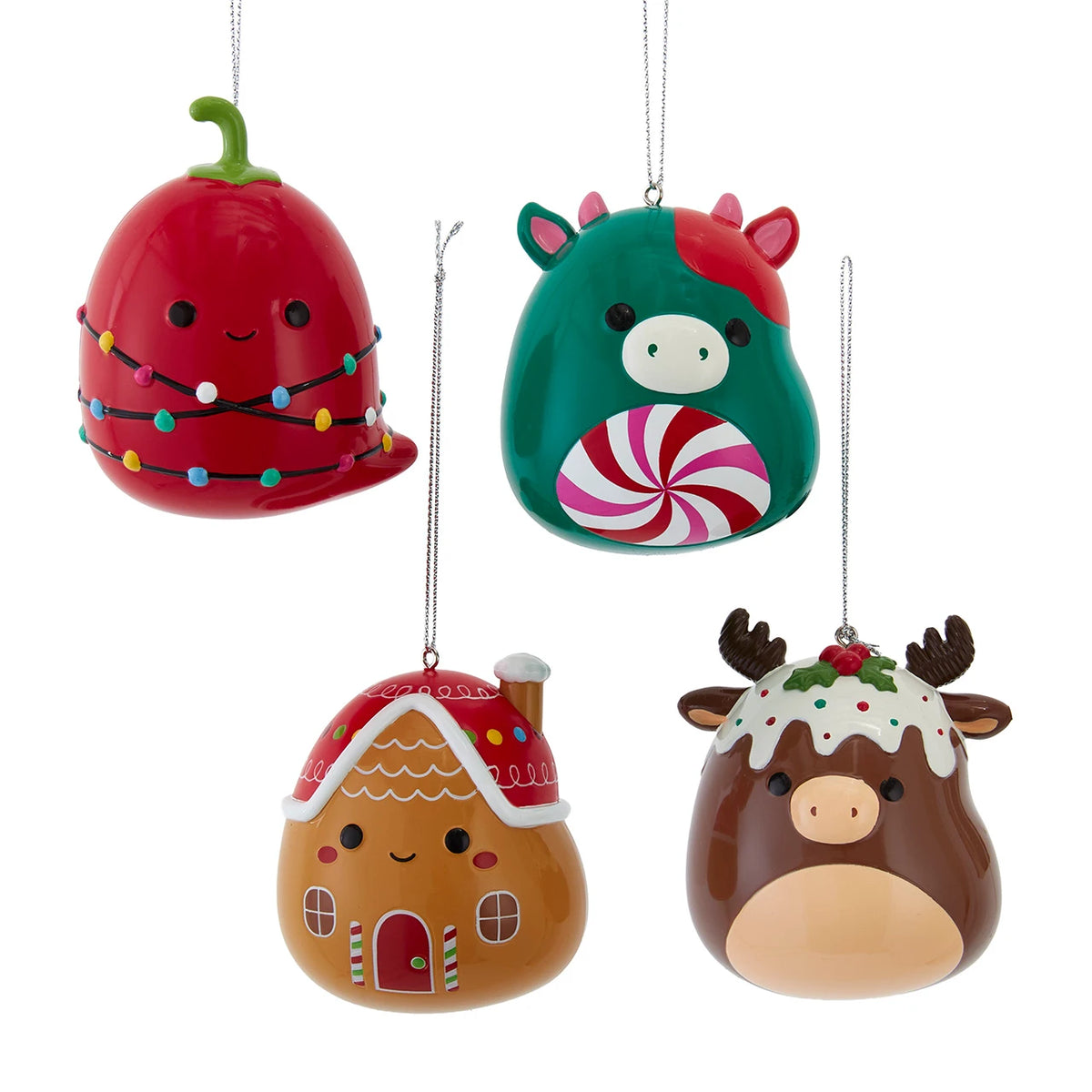 Squishmallows® Ruben, Casa, Christo & Maurice Ornaments, 4 Assorted