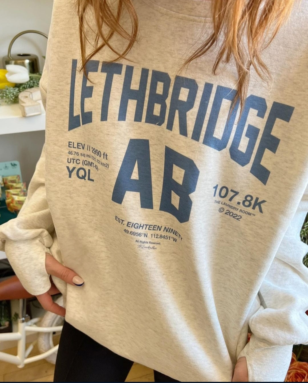 Lethbridge Sweatshirt | White and Blue