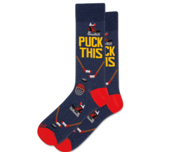 HOTSOX Men's "Puck This" Cotton Crew Socks
