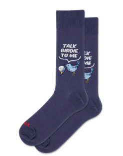 HOTSOX Men's Talk Birdie To Me Cotton Crew Socks