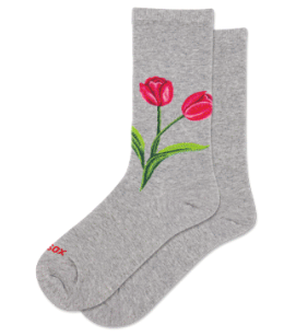 HOTSOX Women's Tulip Floral Crew Socks
