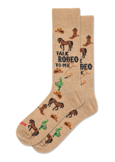HOTSOX Men's Talk Rodeo To Me Crew Socks