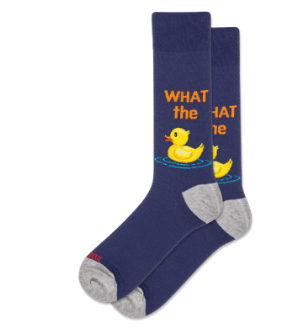 HOTSOX Men's What The Duck Crew Socks