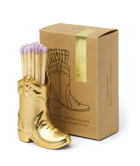 Cowboy Boot Match Holder - Gold Metallic