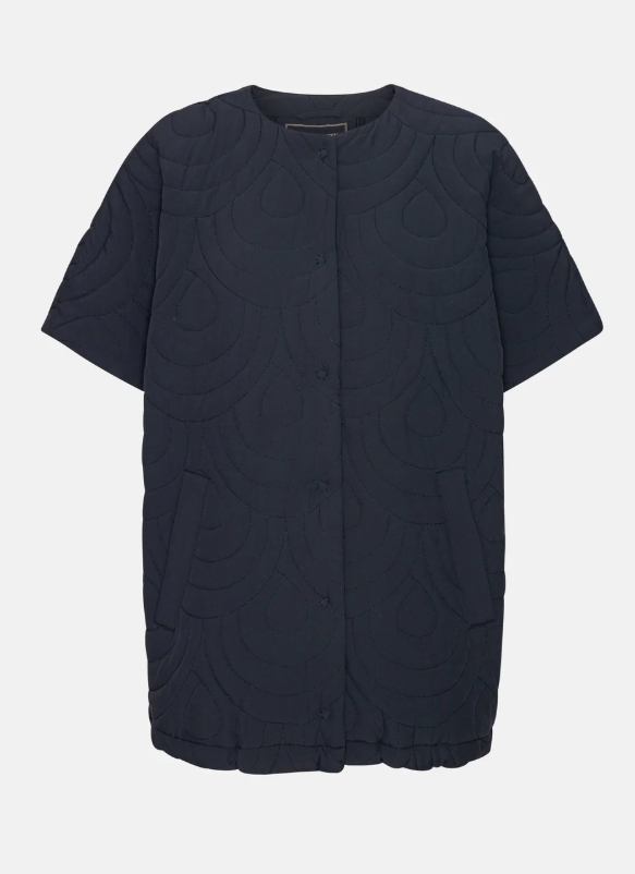 Short Quilted Cape | Dark Indigo
