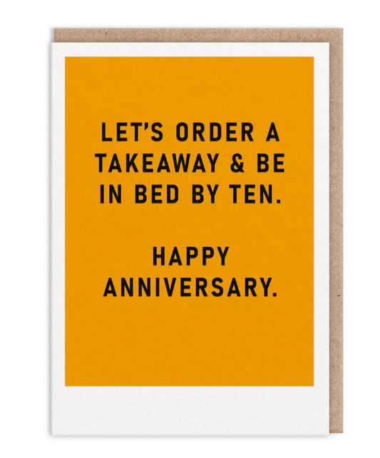 In Bed By Ten Anniversary Card