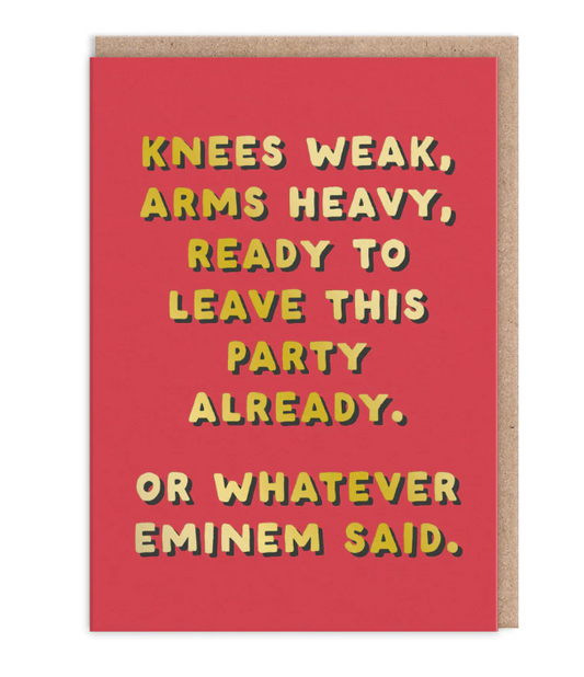 Knees Weak Greting Card
