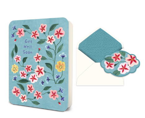 Get Well Soon Floral Deluxe Greeting Card
