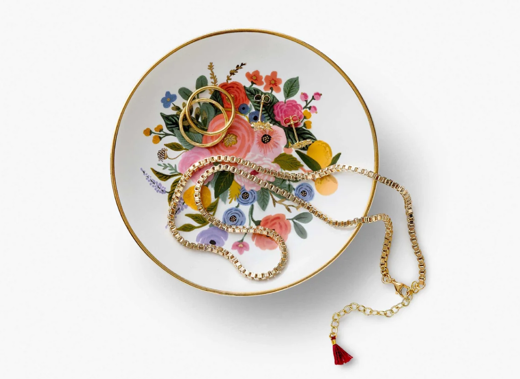 Garden Party Bouquet Porcelain Ring Dish