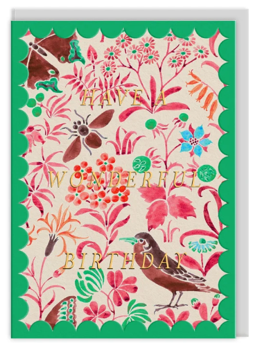 Scalloped Voysey Wildlife Birthday Card