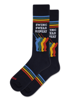 HOTSOX Men's Swing Swear Repeat Cotton Crew Socks