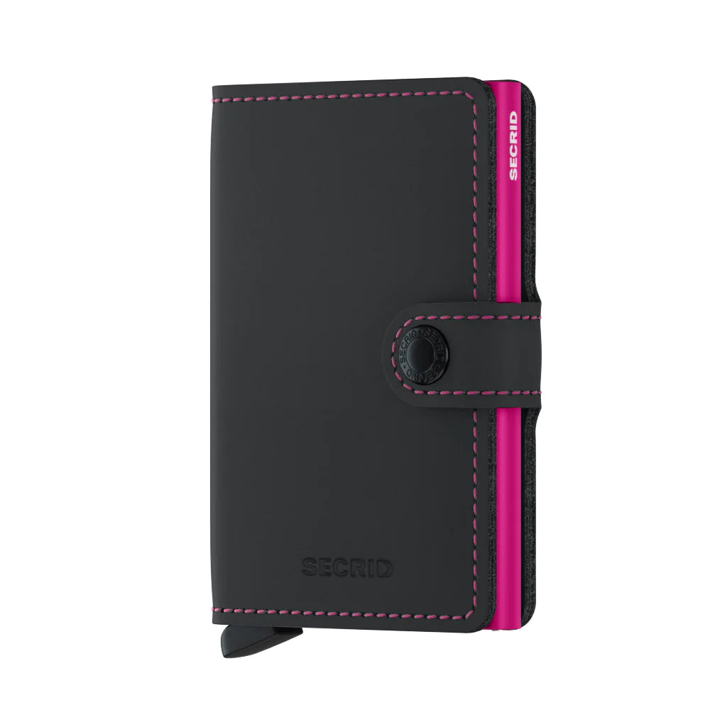 Miniwallet | Matte Black & Fuchsia