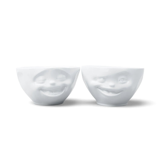 Medium Bowl Set No. 4 | Laughing & Winking Face (set of two)