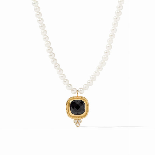 Tudor Delicate Necklace-Obsidian Black