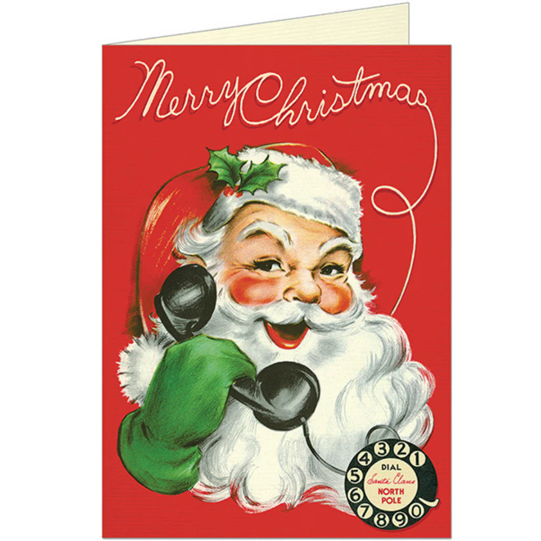 Telephone Santa Christmas Card