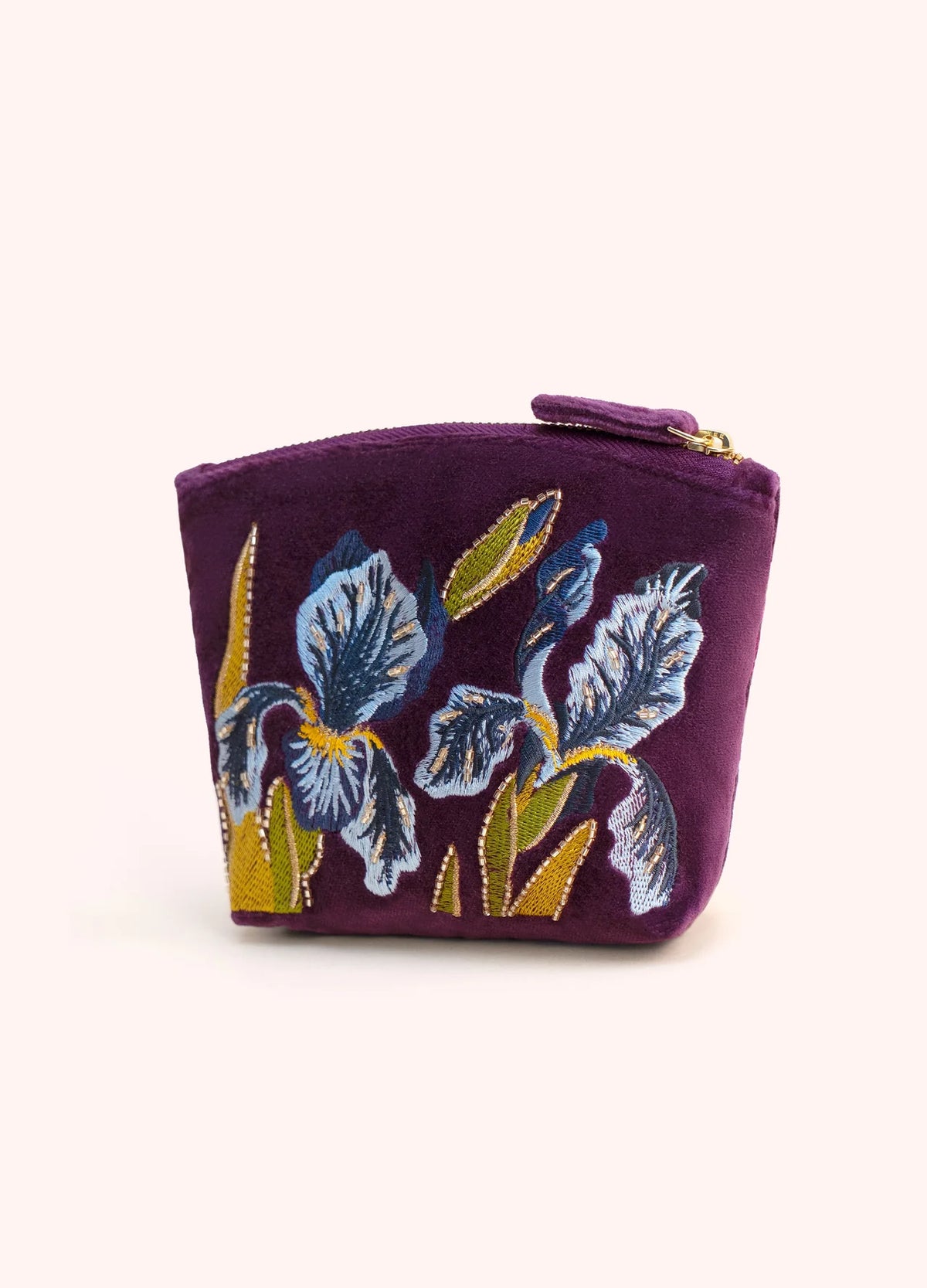 Mini Velvet Zip Pouch - Iris