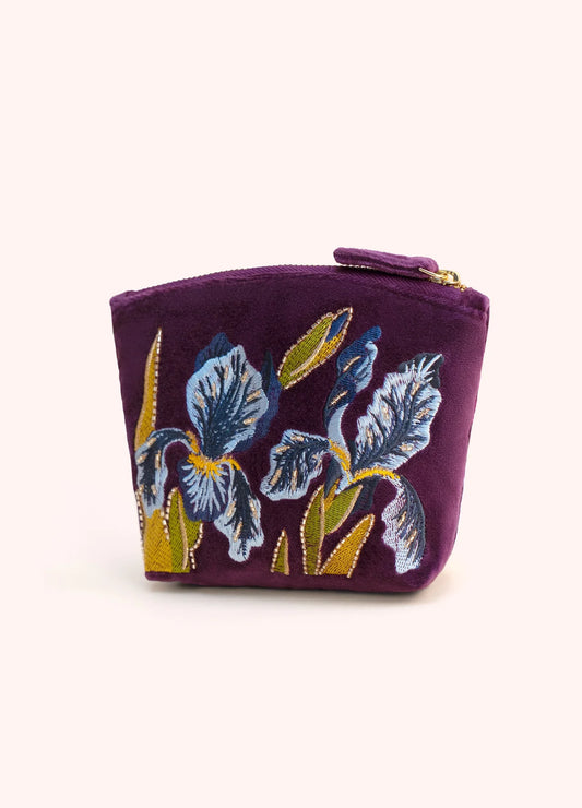 Mini Velvet Zip Pouch - Iris