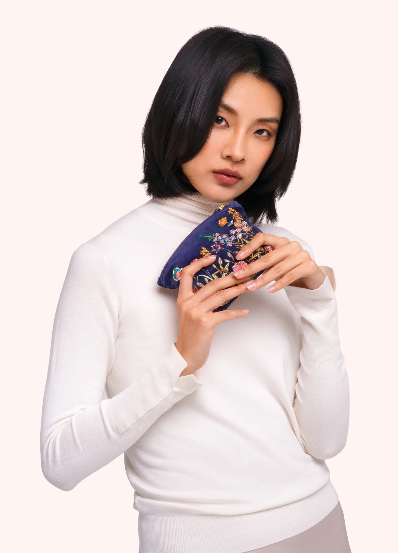 Hedgerow Mini Pouch - Navy Floral