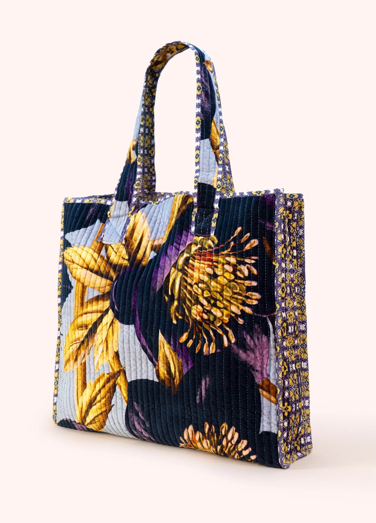 Lux Velvet Quilted Tote - Hellebore
