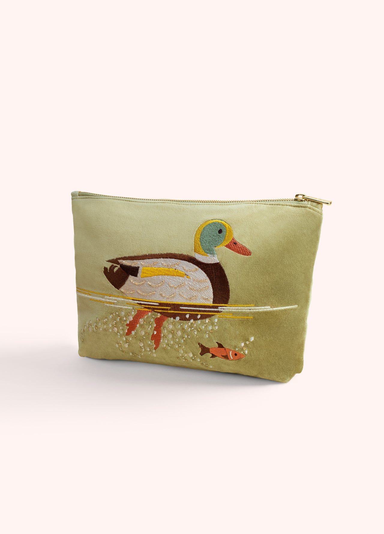 Velvet Zip Pouch | Duck