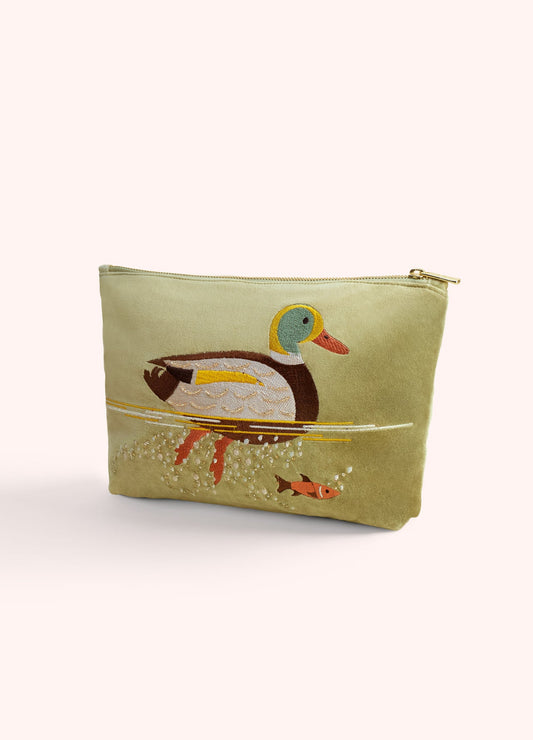 Velvet Zip Pouch | Duck
