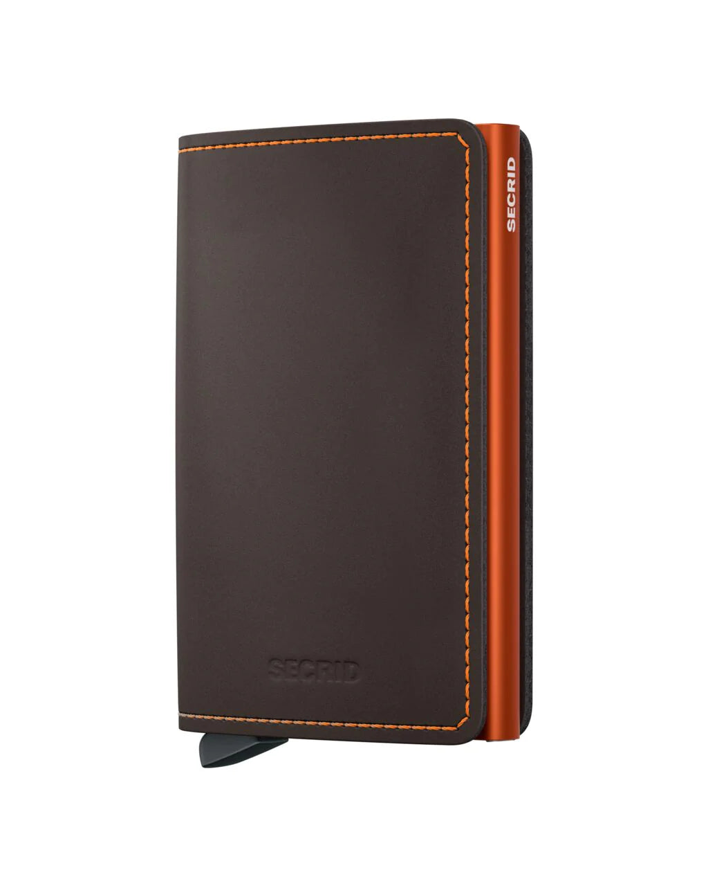 Slimwallet | Matte Truffle & Orange