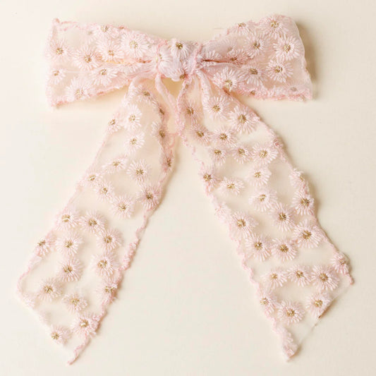 Flower Scallop Hair Bow