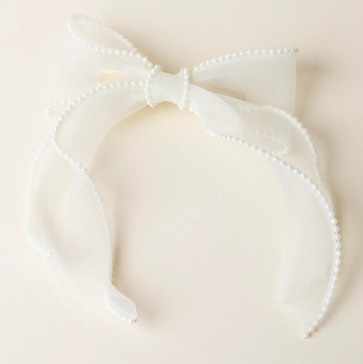 Sheer Pearl Hair Bow