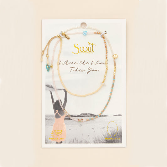 Mixed Media Wrap Bracelet/Necklace | Tranquillity