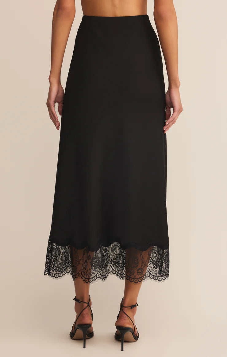 Cinder Lace Midi Black Skirt