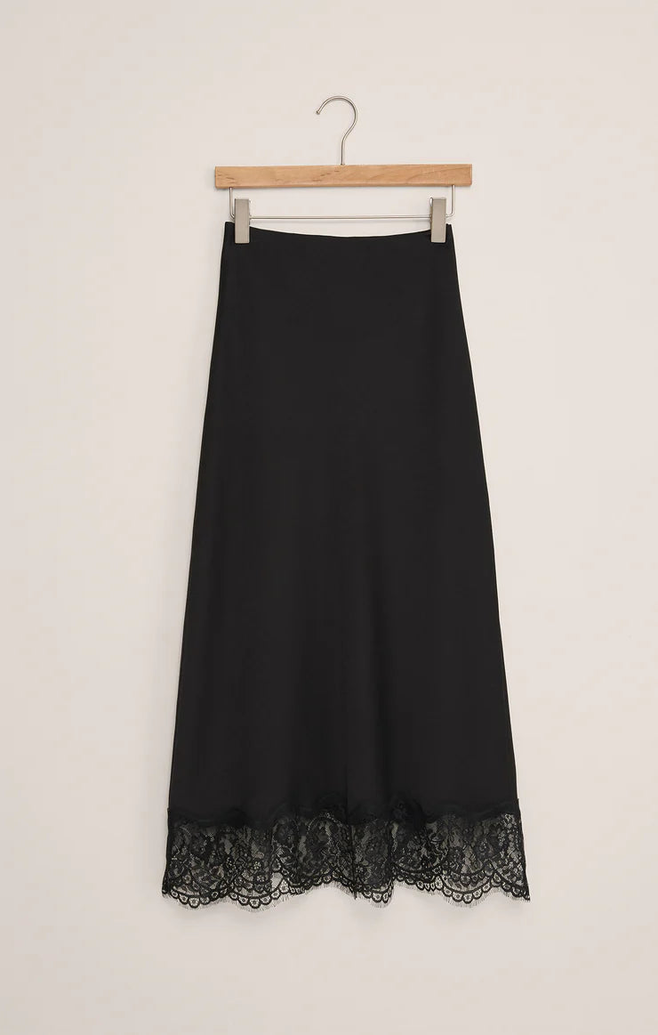 Cinder Lace Midi Black Skirt