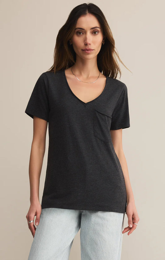 Black Pocket Tee
