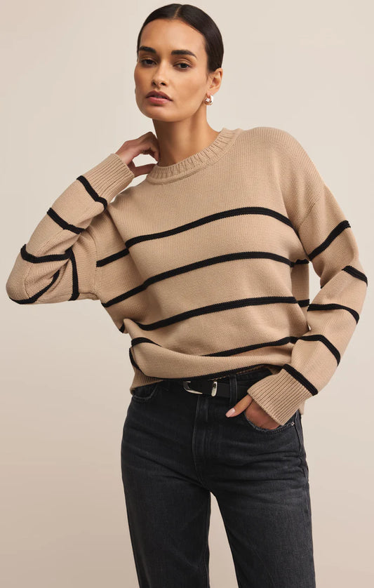 Boyfriend Striped Sweater | Biscuit