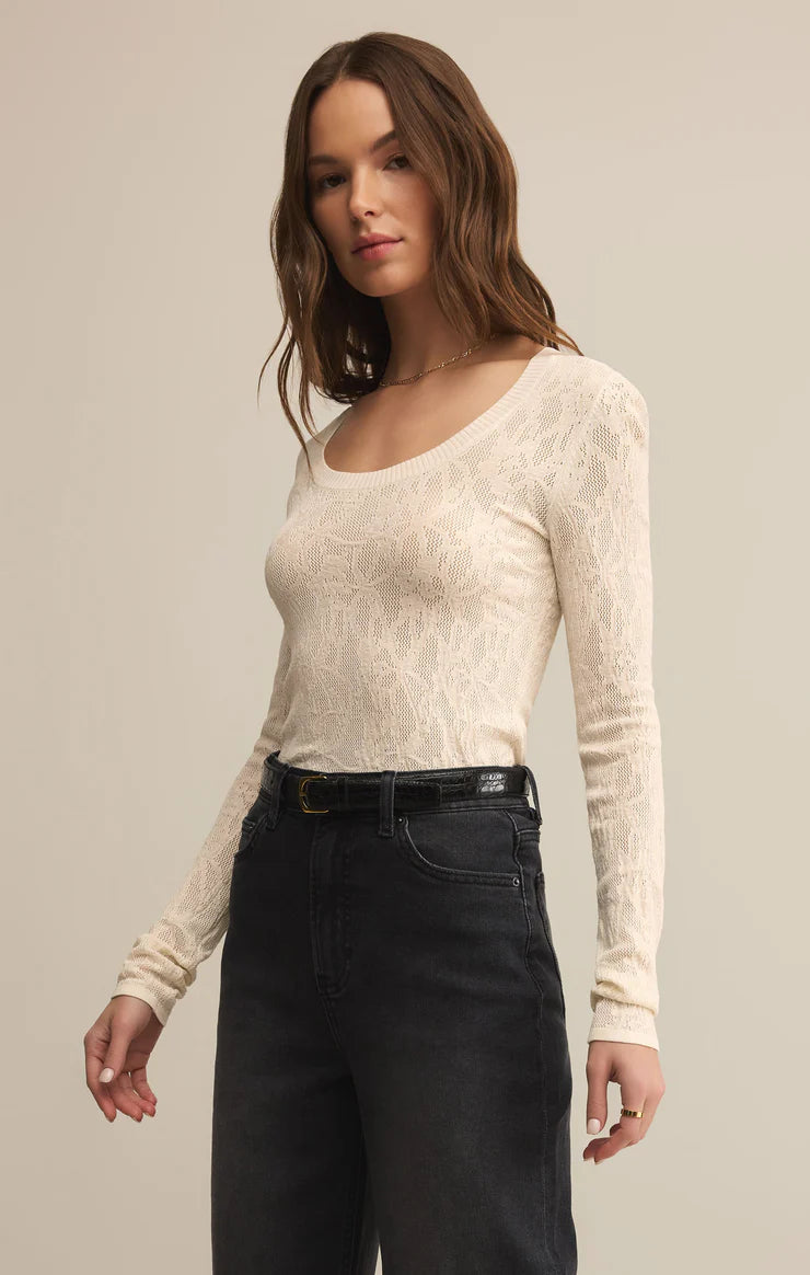 Tibi Scoop Mesh Top
