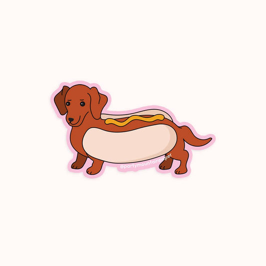 Weenie Hotdog Sticker (Mustard)