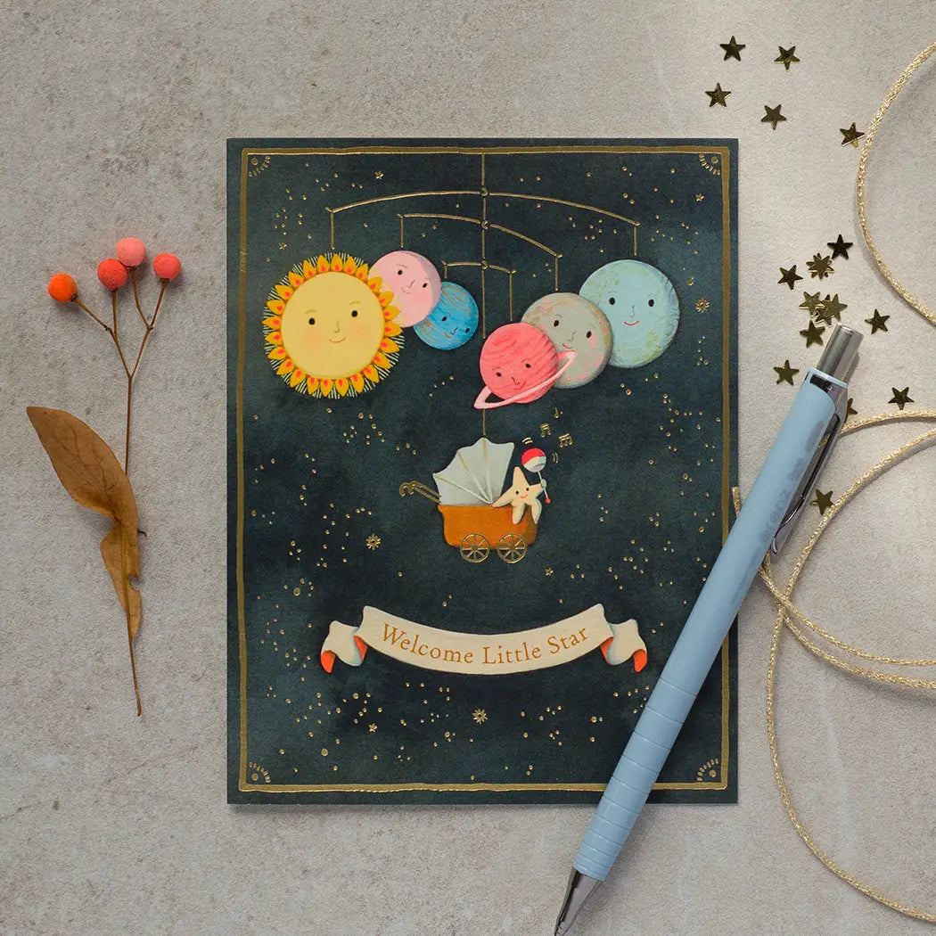 Solar System Baby Greeting Card