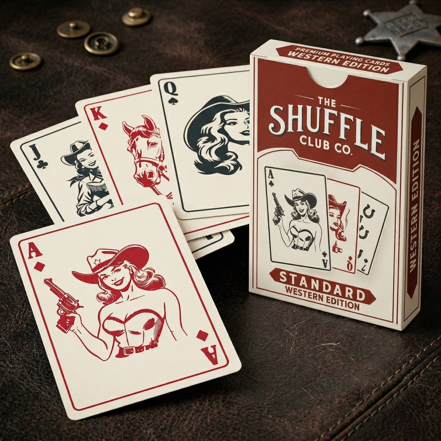 Western Playing Cards – Vintage Cowboy Deck with Custom Western Art & Premium Stock