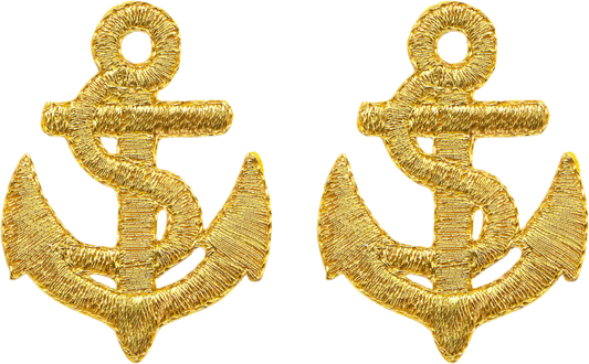 Patch - Anchor - Gold With Rope - Set Of Two