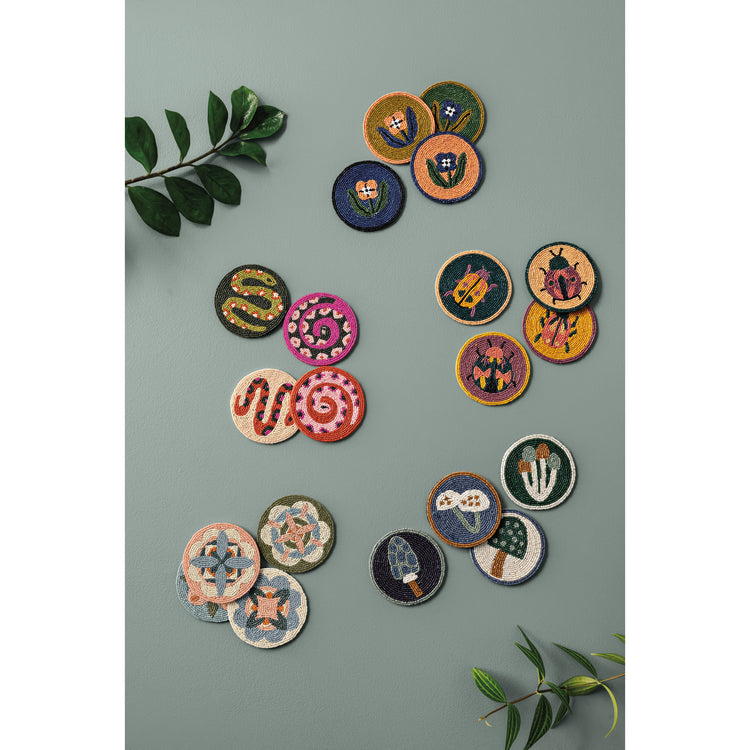Wildgrove Beaded Coasters | Set of 4