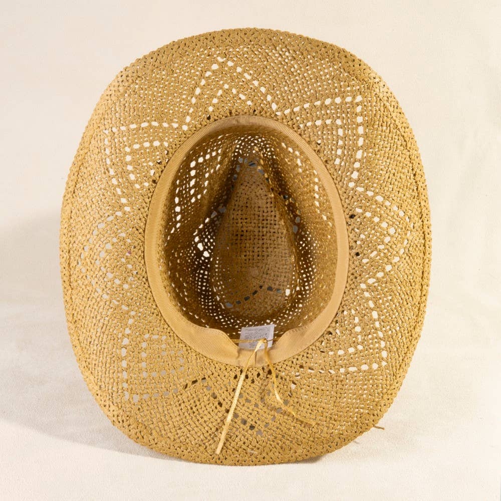 Thin Rope Strap Straw Cowboy Hat