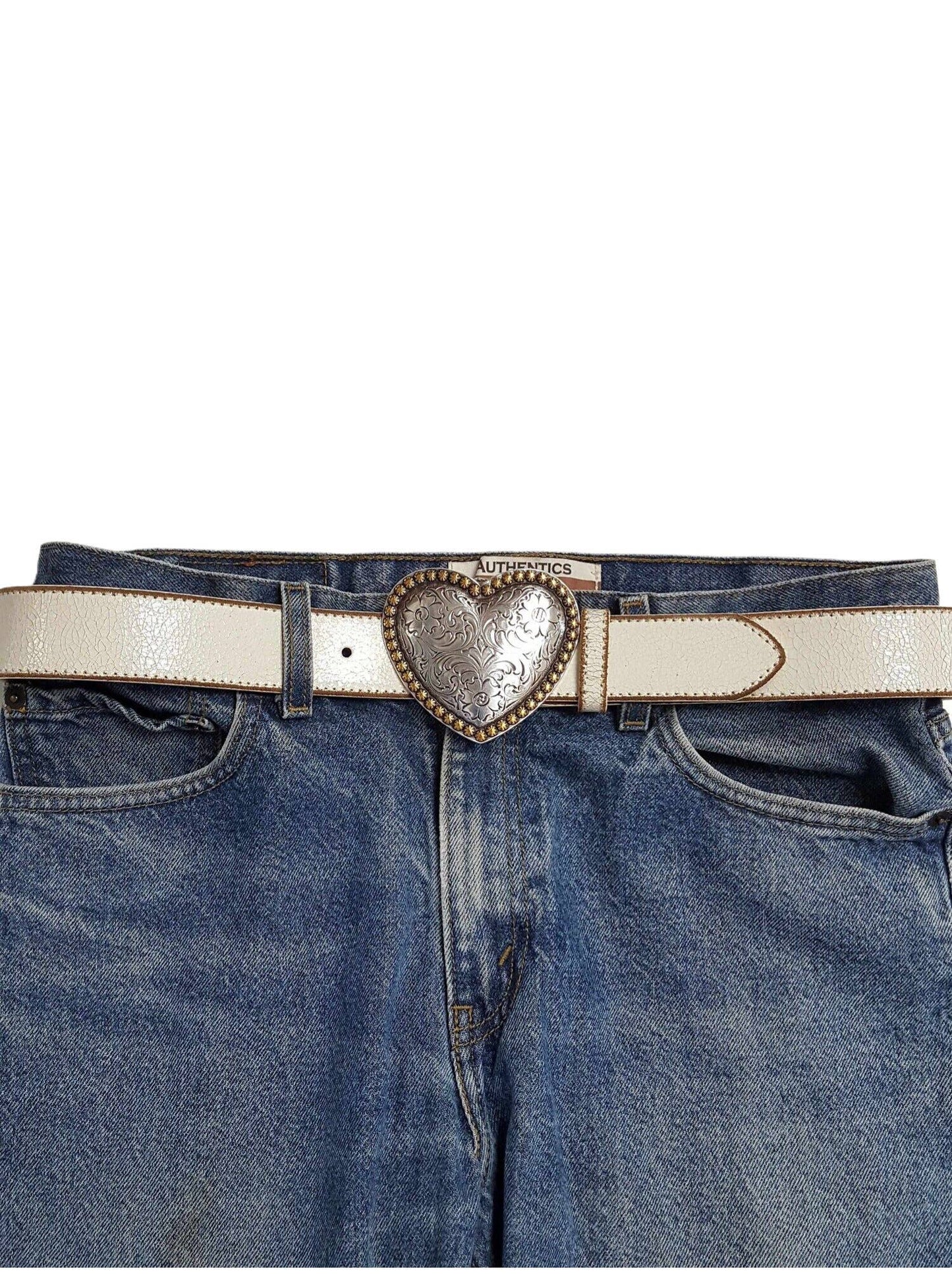 Western Heart Buckle w. Vintage Leather belt