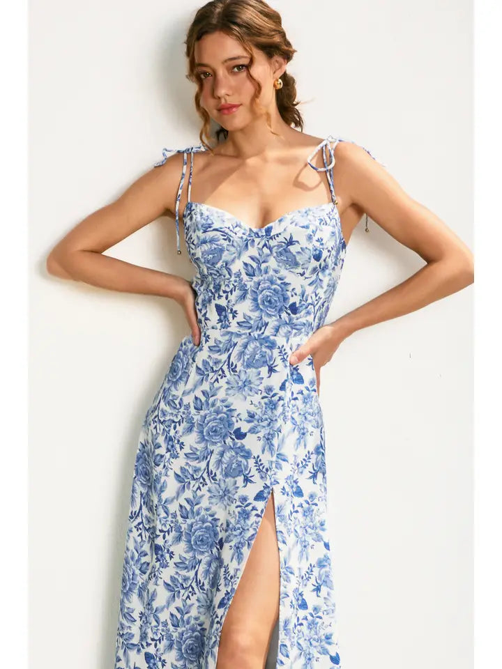 Au Revoir Empire Sweetheart Tiered Midi Dress