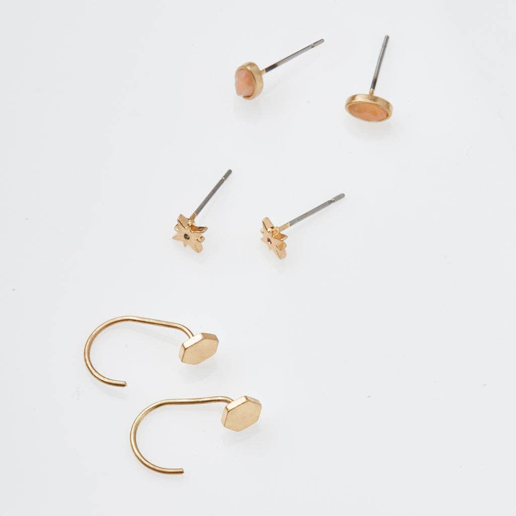 Gabby Stud Trio | Gold