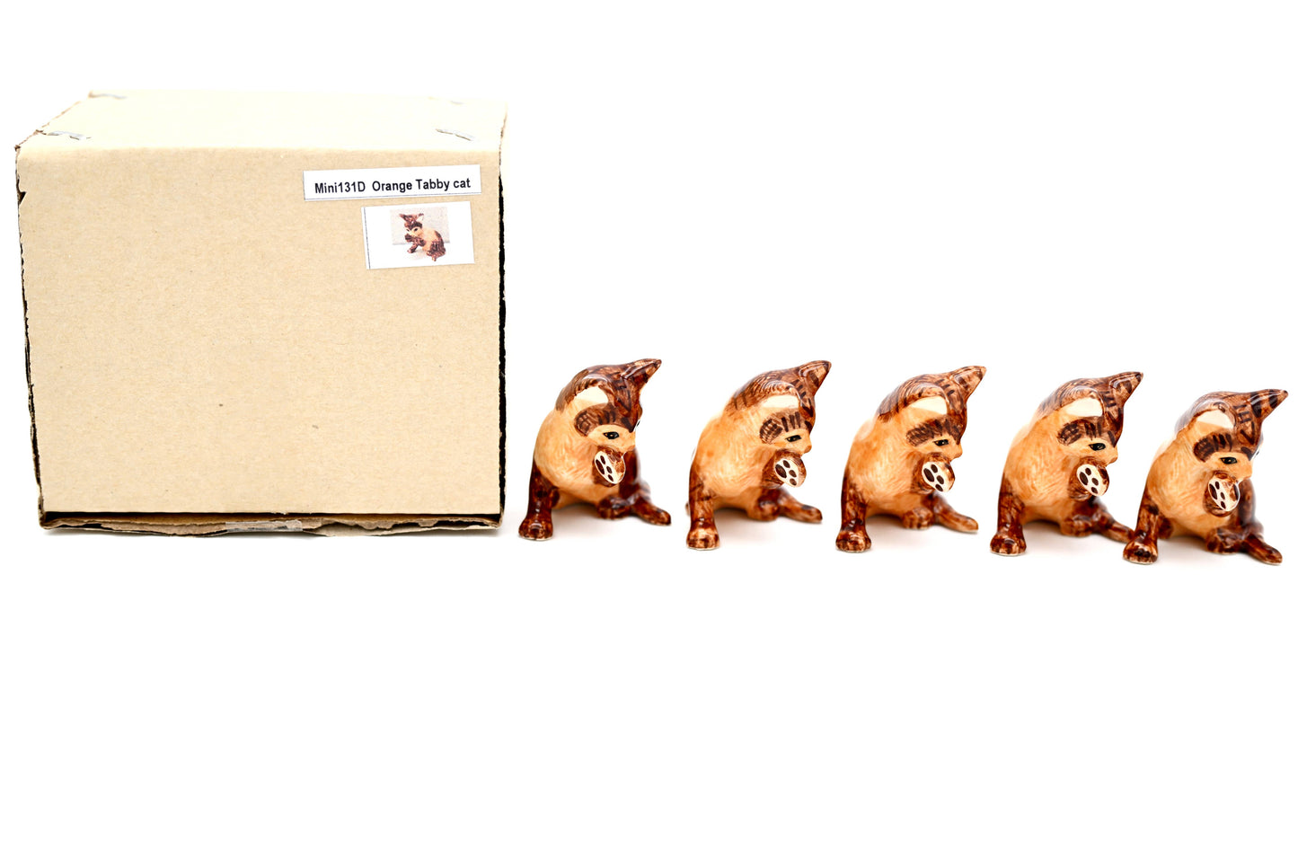 Miniature Ceramic Orange Tabby Cat | Individual