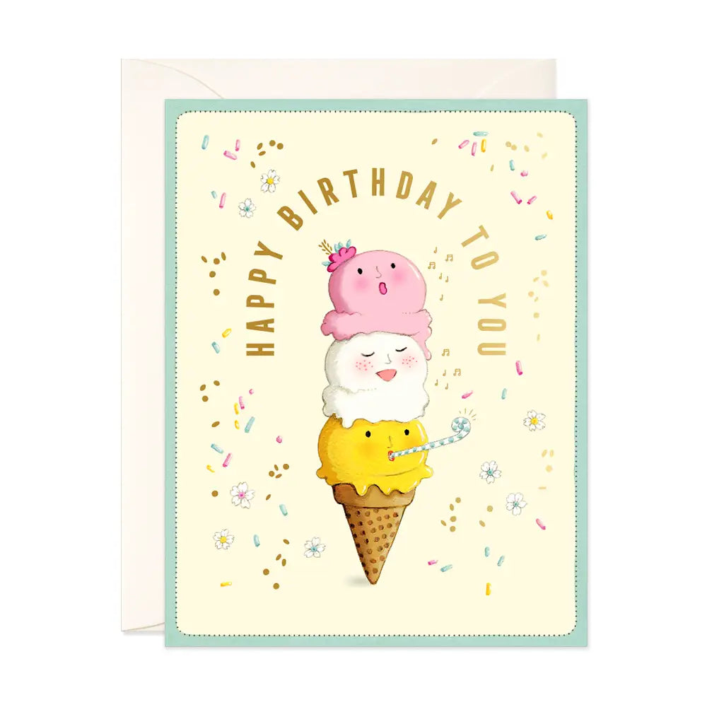 Singing Ice Cream Birthday Greeting Card