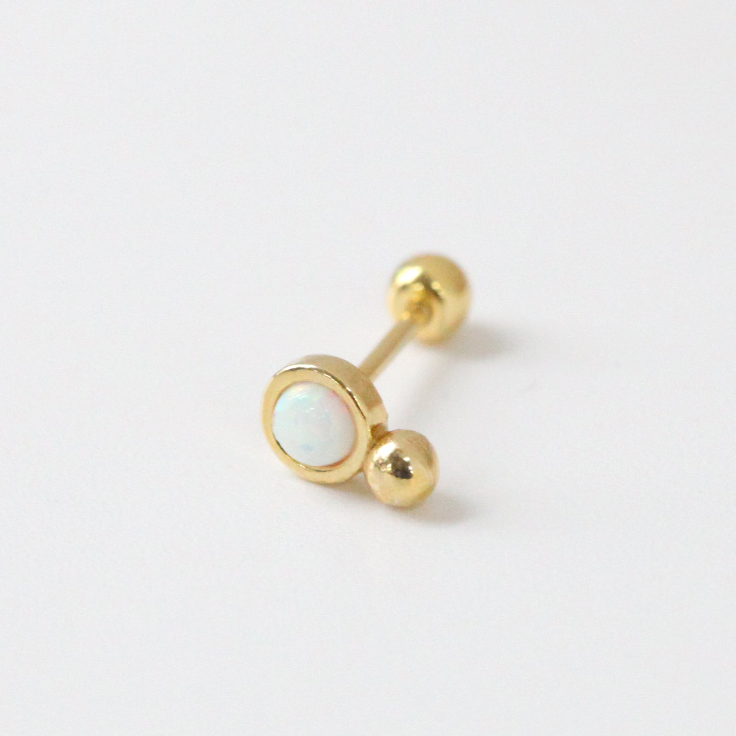 Tiny Opal Screw Back Earring