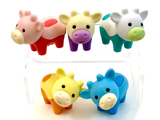 Iwako Colorz Cows | Set of 5 Erasers