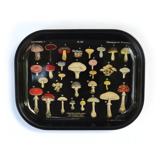 Small Metal Black Mushroom Ritual Tray / Rolling Tray