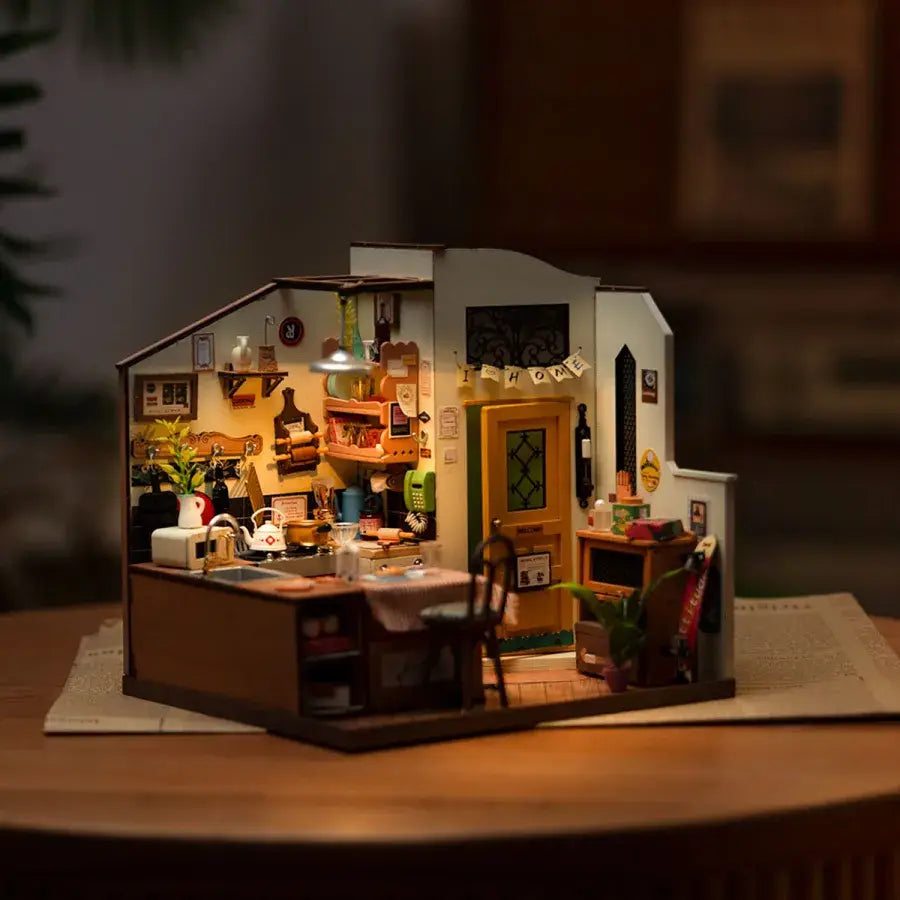 DIY Miniature Model Kit: Cozy Kitchen