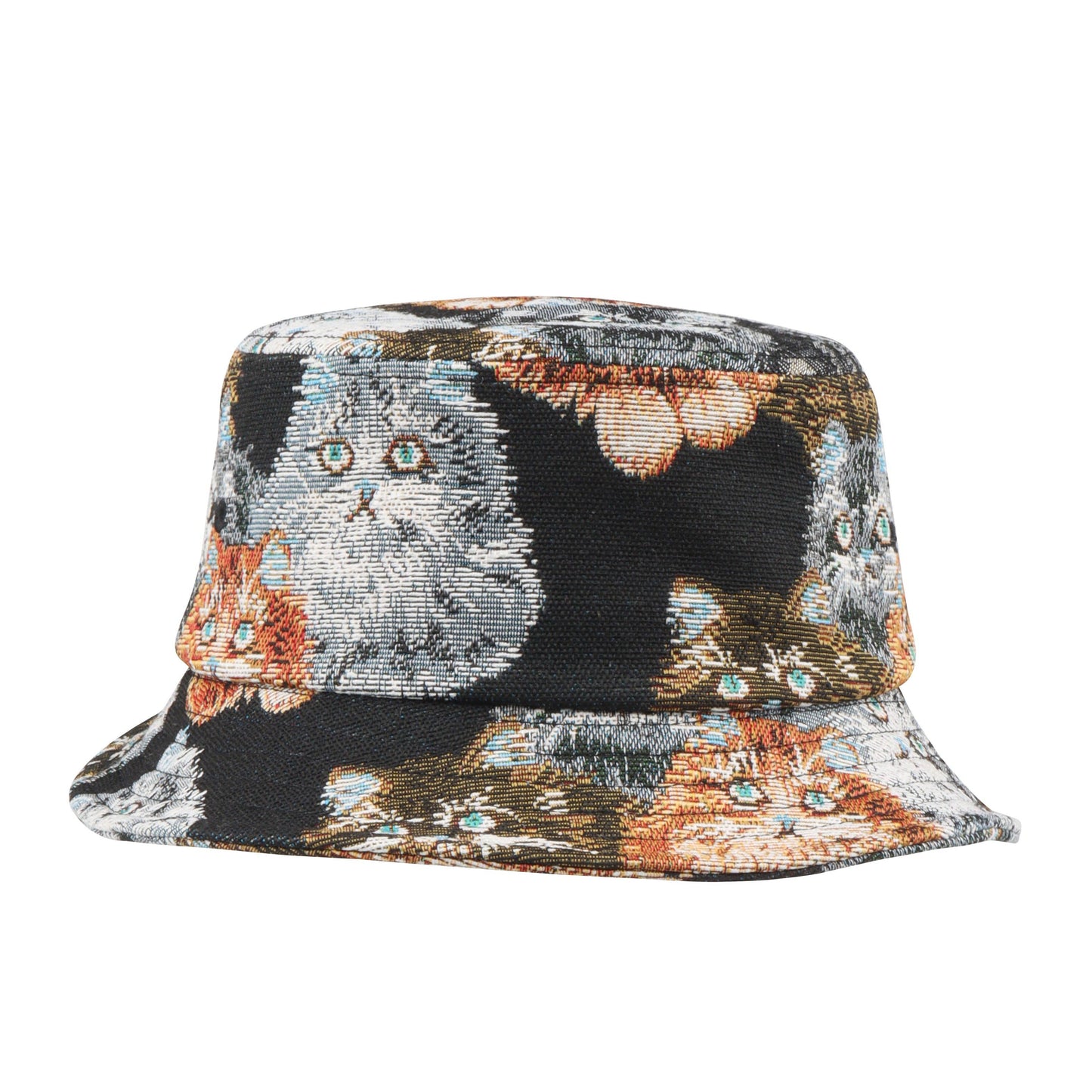 Vintage Tapestry Cat Jacquard Bucket Hat | Sun Protection Hat for Cat Lovers | HatPhile